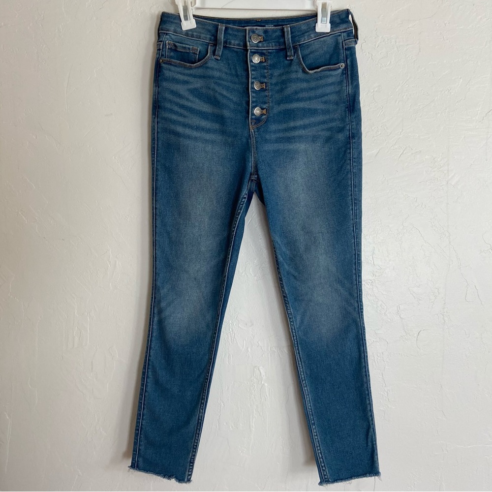 Button High Rise Skinny Jean